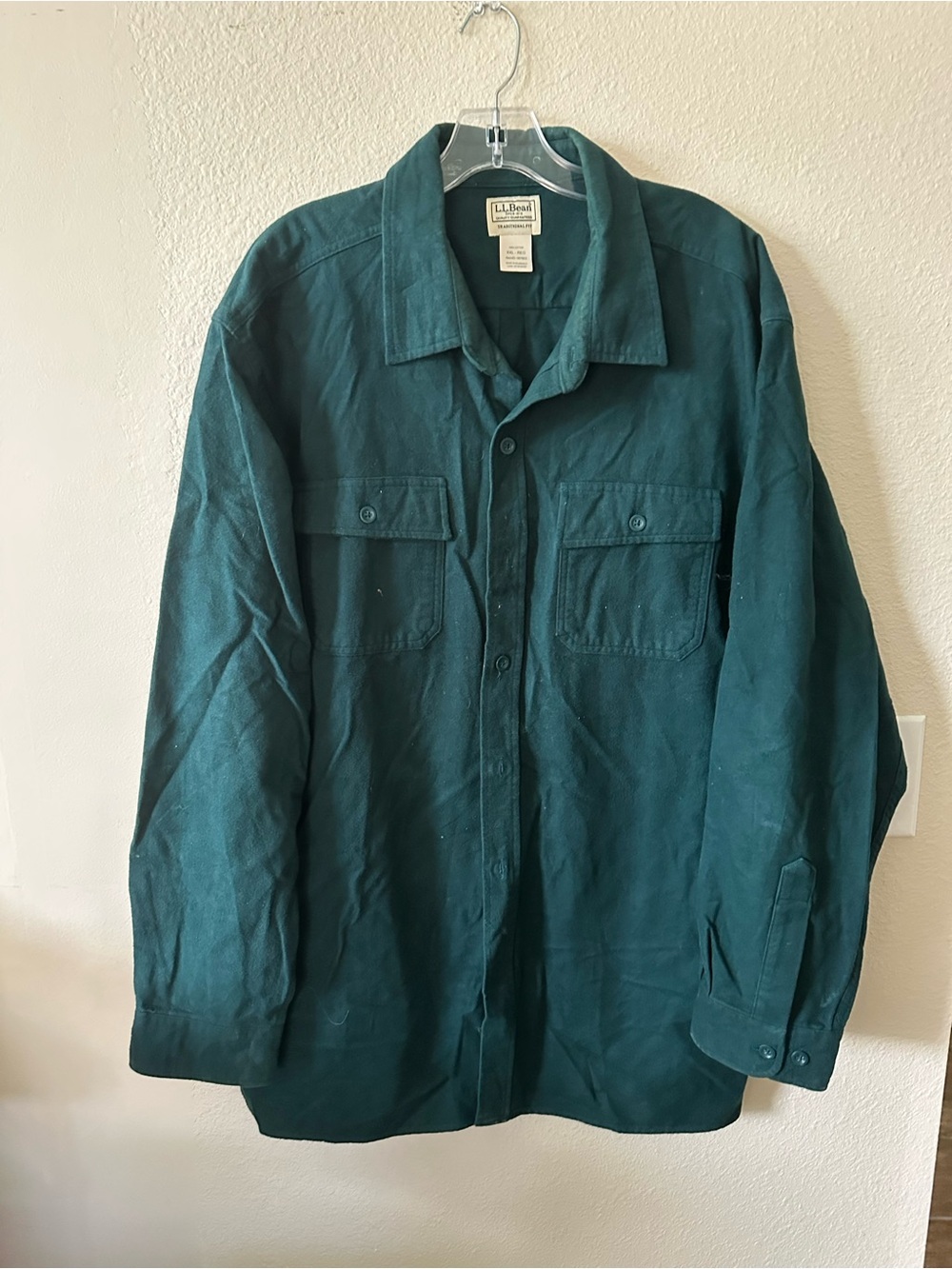 L.L. Bean Men's Teal Button-Up Shirt Jacket size XXL pre owned 1294